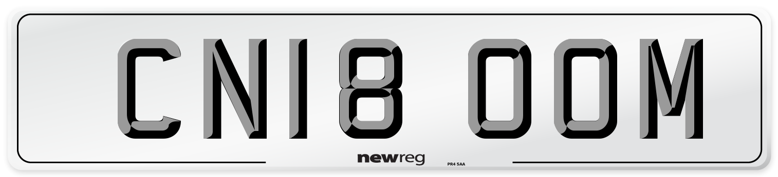 CN18 OOM Number Plate from New Reg